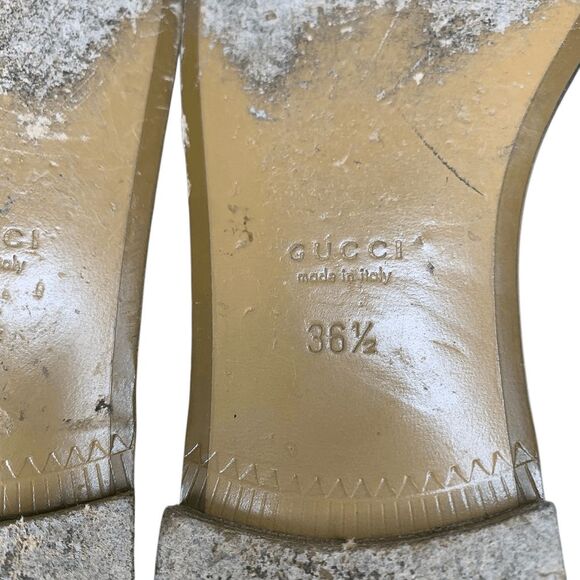 Gucci Hills GG Logo Ballet Flats EU 36.5 US 6.5 Cap Toe Double G Leather - Picture 14 of 14